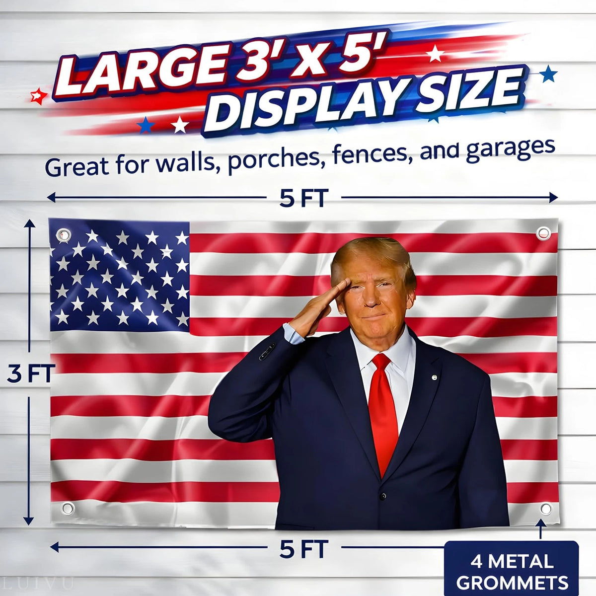 3'x5' Trump 2024 Flag with 4 Brass Grommets