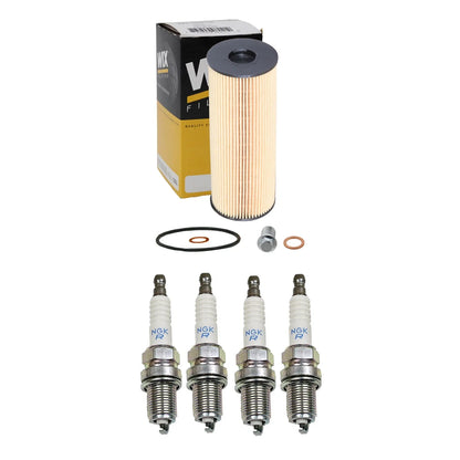 Wix Engine Oil Filter & NGK 4 Spark Plugs for Mercedes SLK230 (2000–2004)