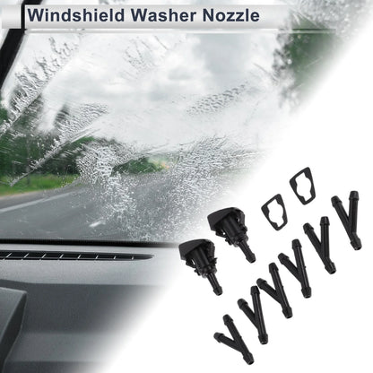 Set of 6 Windshield Washer Nozzles w/ Hose Connector for Dodge No. 5303833AA