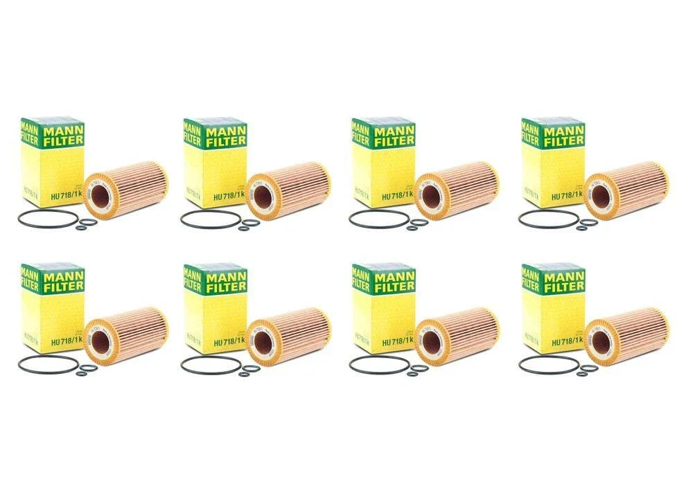 Set of 8 Engine Oil Filters HU718/1k for Dodge Freightliner Sprinter (2002–2006)