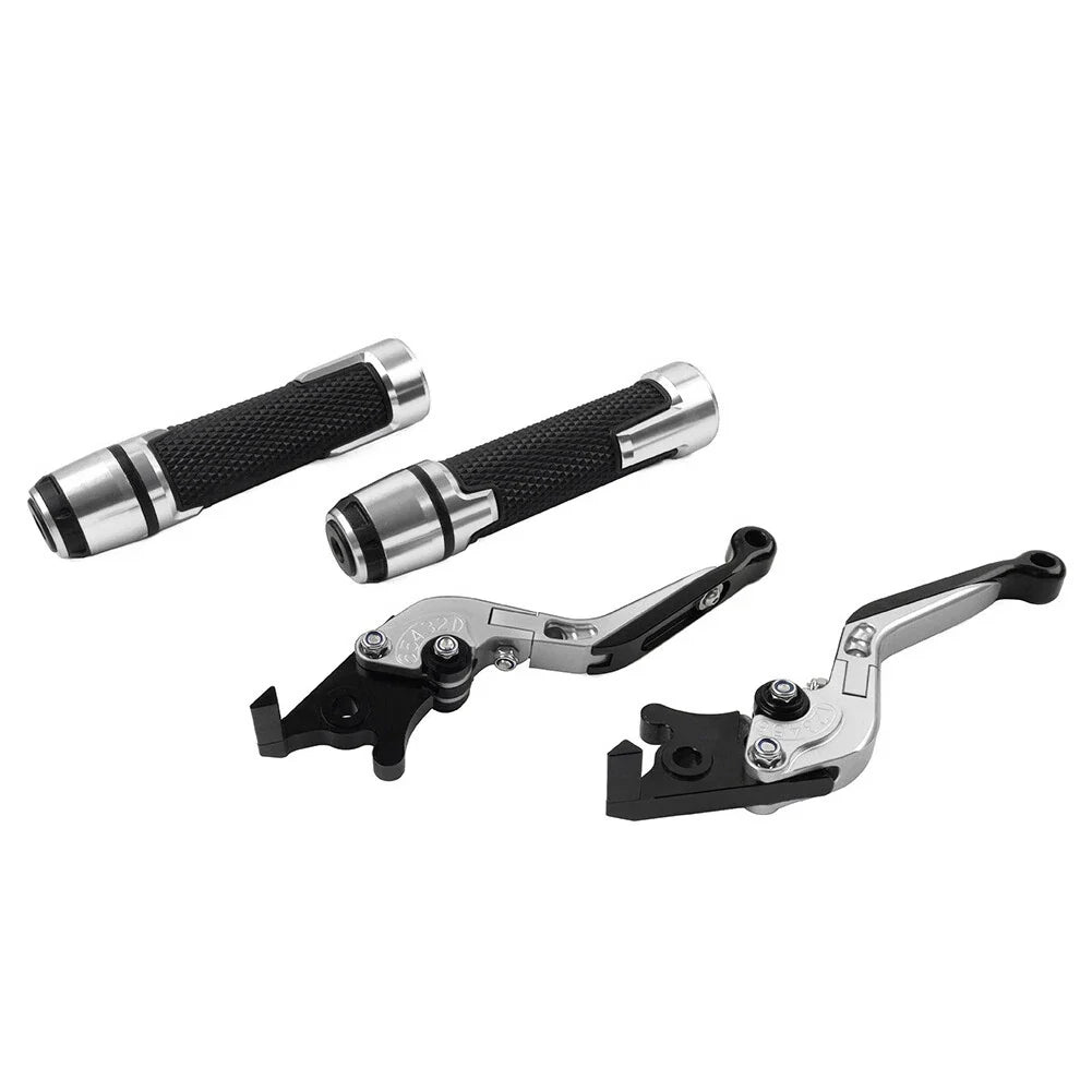 Silver Extendable Brake Clutch Levers Grip Set for Ducati Monster (2001–2006)