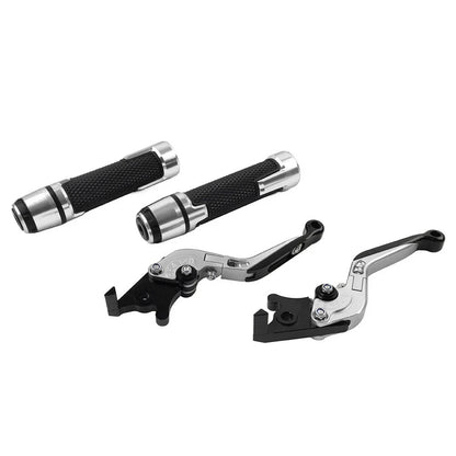 Silver Extendable Brake Clutch Levers Grip Set for Ducati Monster (2001–2006)