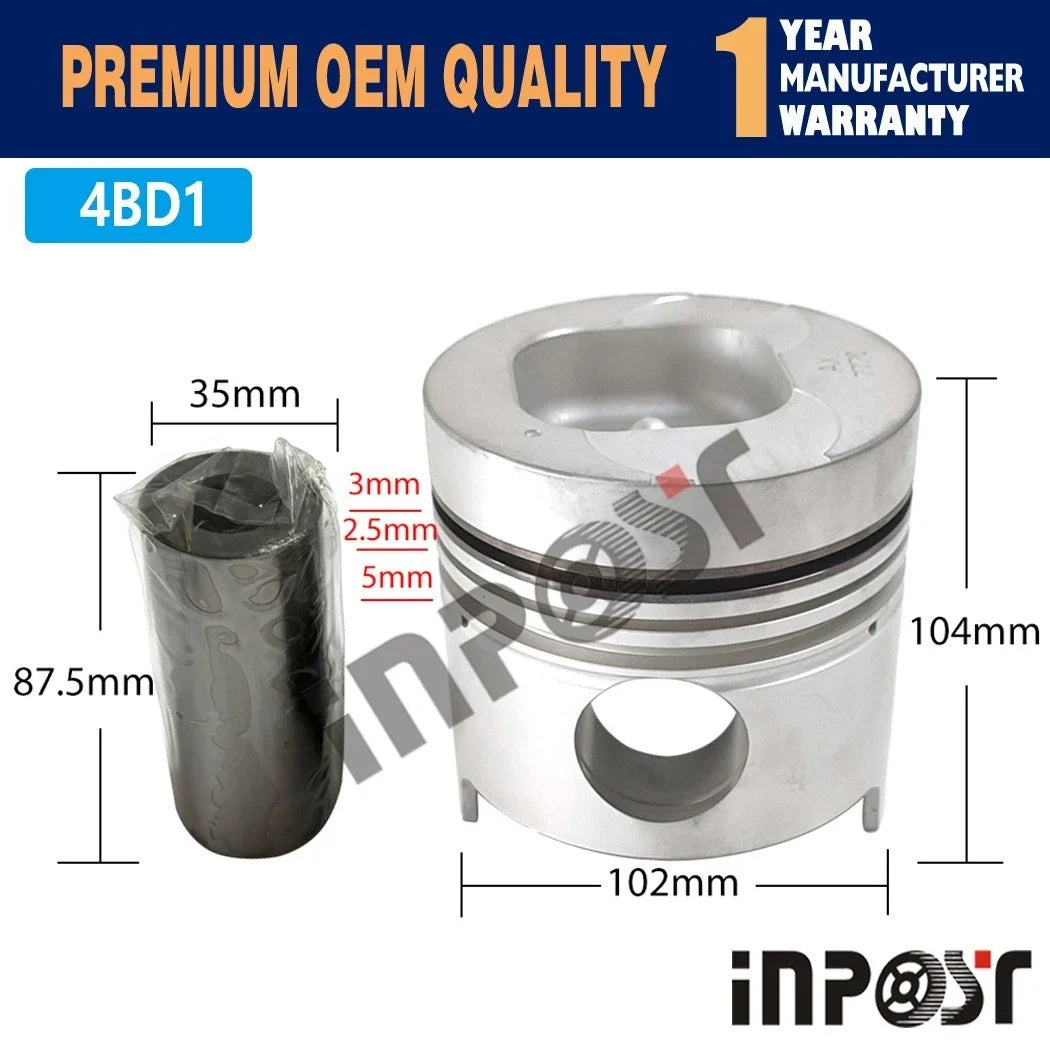 4BD1 Overhaul Rebuild Kit for Isuzu 4BD1T (3.9L, Hitachi Excavator)