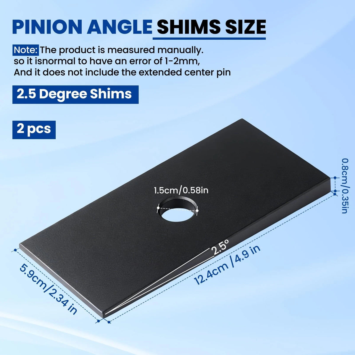 2X 2.5 Degree Pinion Angle Shims for Universal Leaf Spring (Universal)
