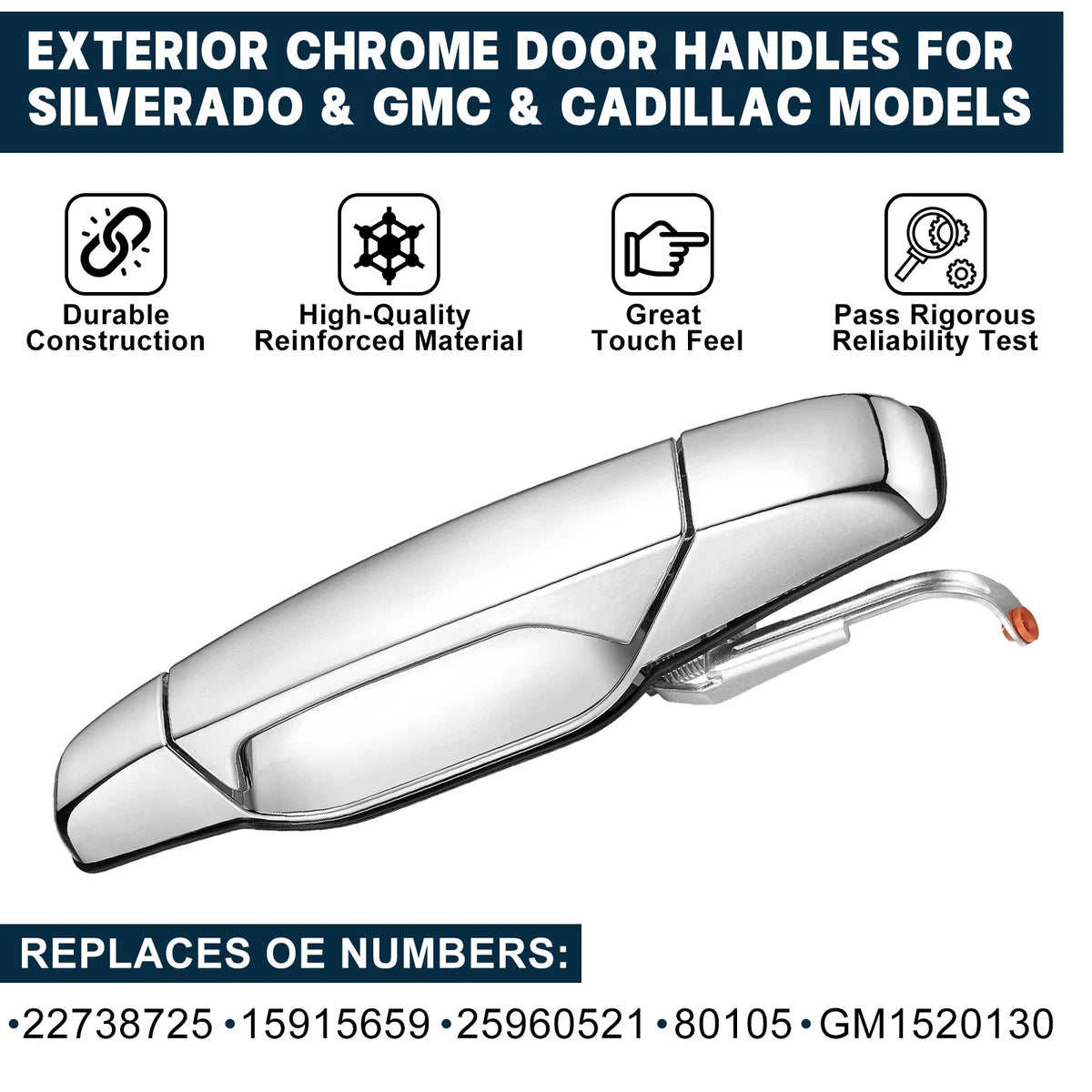 Exterior Outside Door Handle Rear Driver Side for Chevy Silverado GMC Sierra (2014–2018)