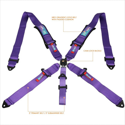 NRG 5-Point Racing Harness Seat Belt for Universal Vehicles (SFI 16.1, Purple)