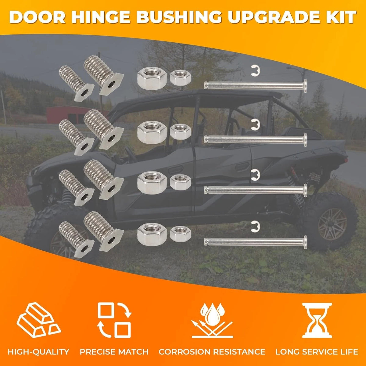 Door Hinge Bushing Upgrade Kit for Kawasaki Teryx KRX 1000 & KRX4 1000 (2020–2024)