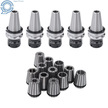 Set of 5 BT40 ER32 Precision Chucks with 12 Collets for High Speed (20000RPM)