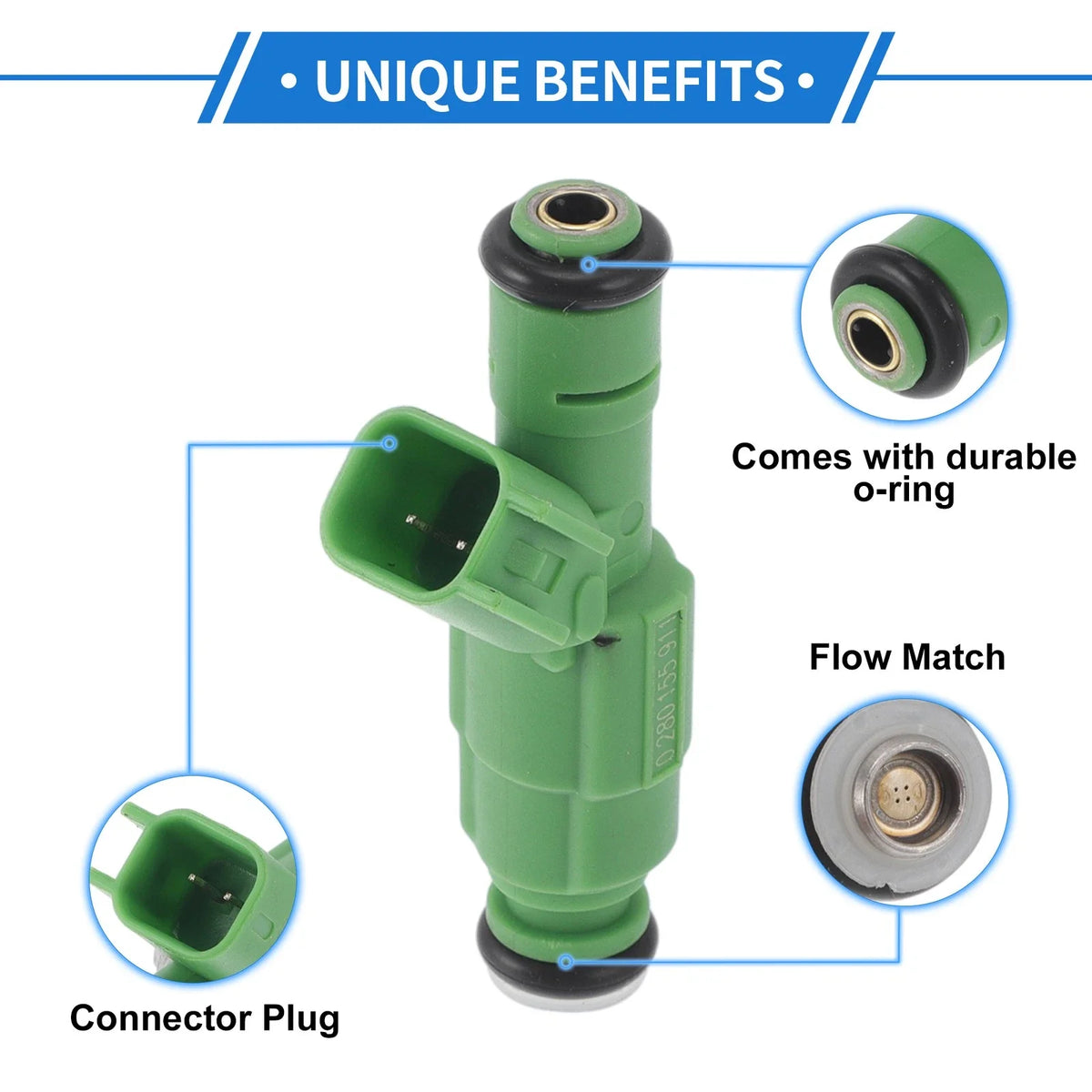 1 Pc Fuel Injector No.0280155911/XL2E9F593B5A for Ford Contour (1998–2000)