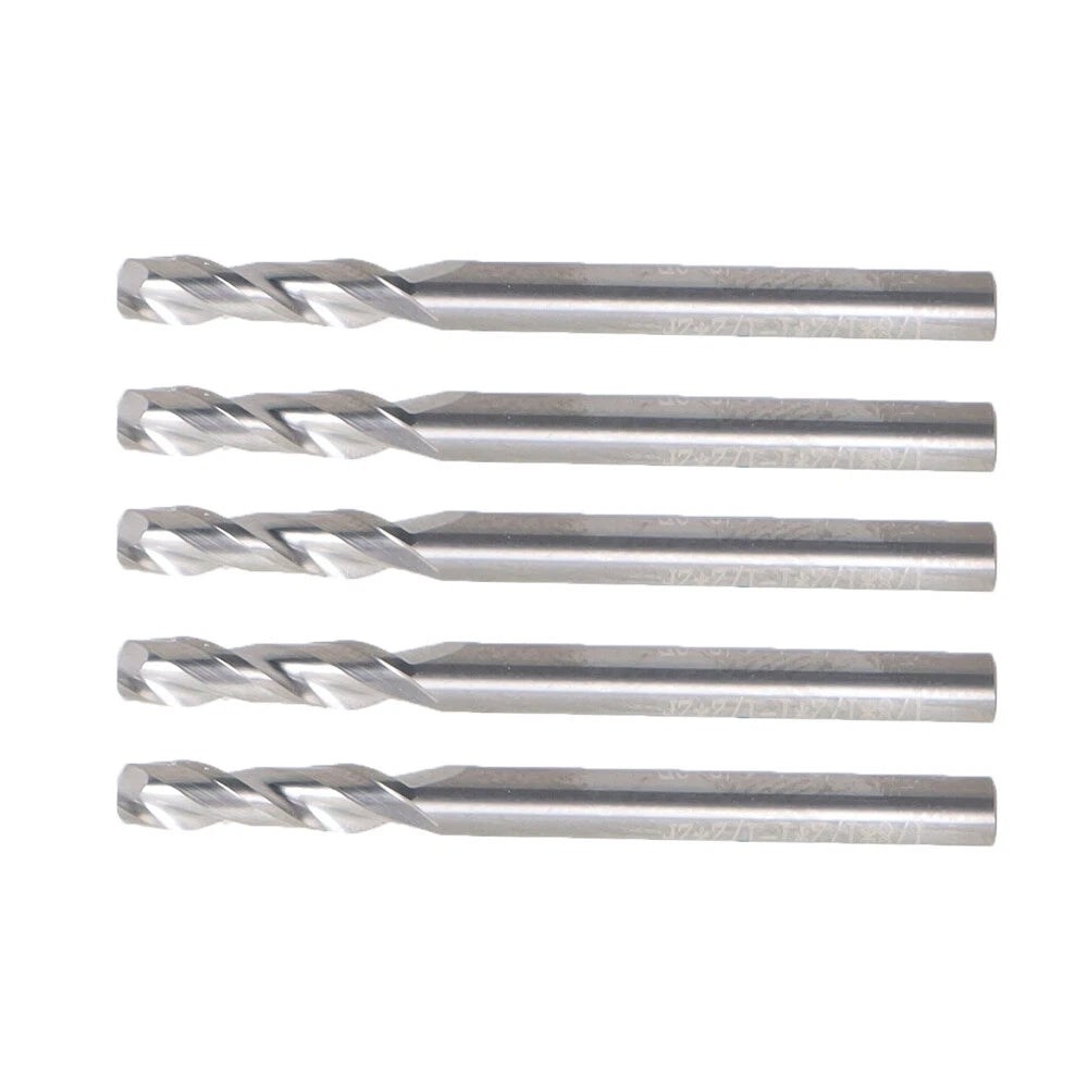 5 Pack 1/8" Diameter 2 Flute End Mill for Various Applications