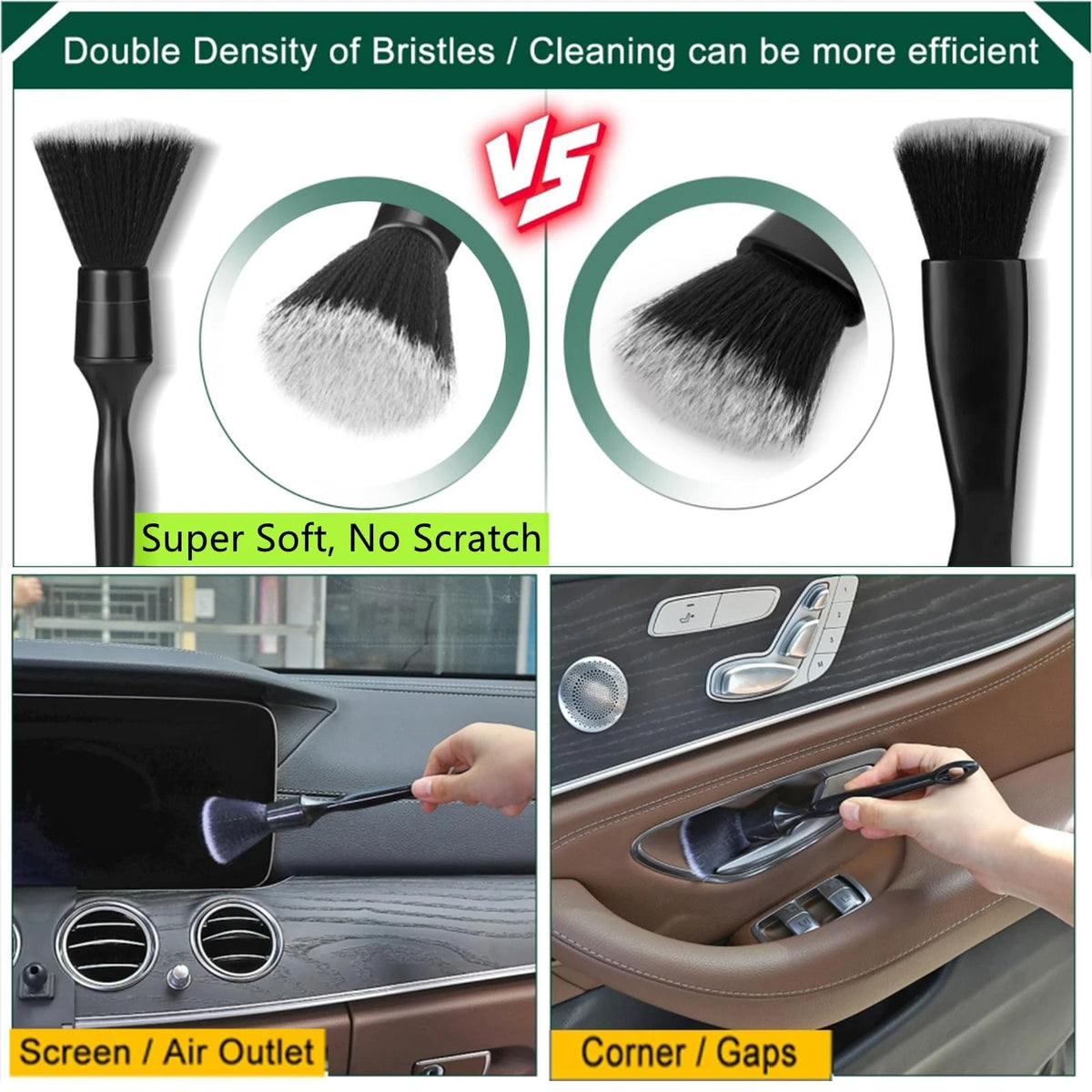 Set of 1 Car Interior Duster Detail Brush for Cleaning