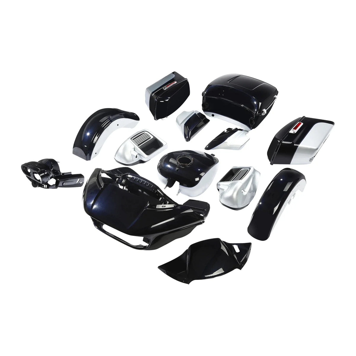 Fairings Body Kit for Harley Road Glide (2015–2023) Midnight Blue Barracuda Silver