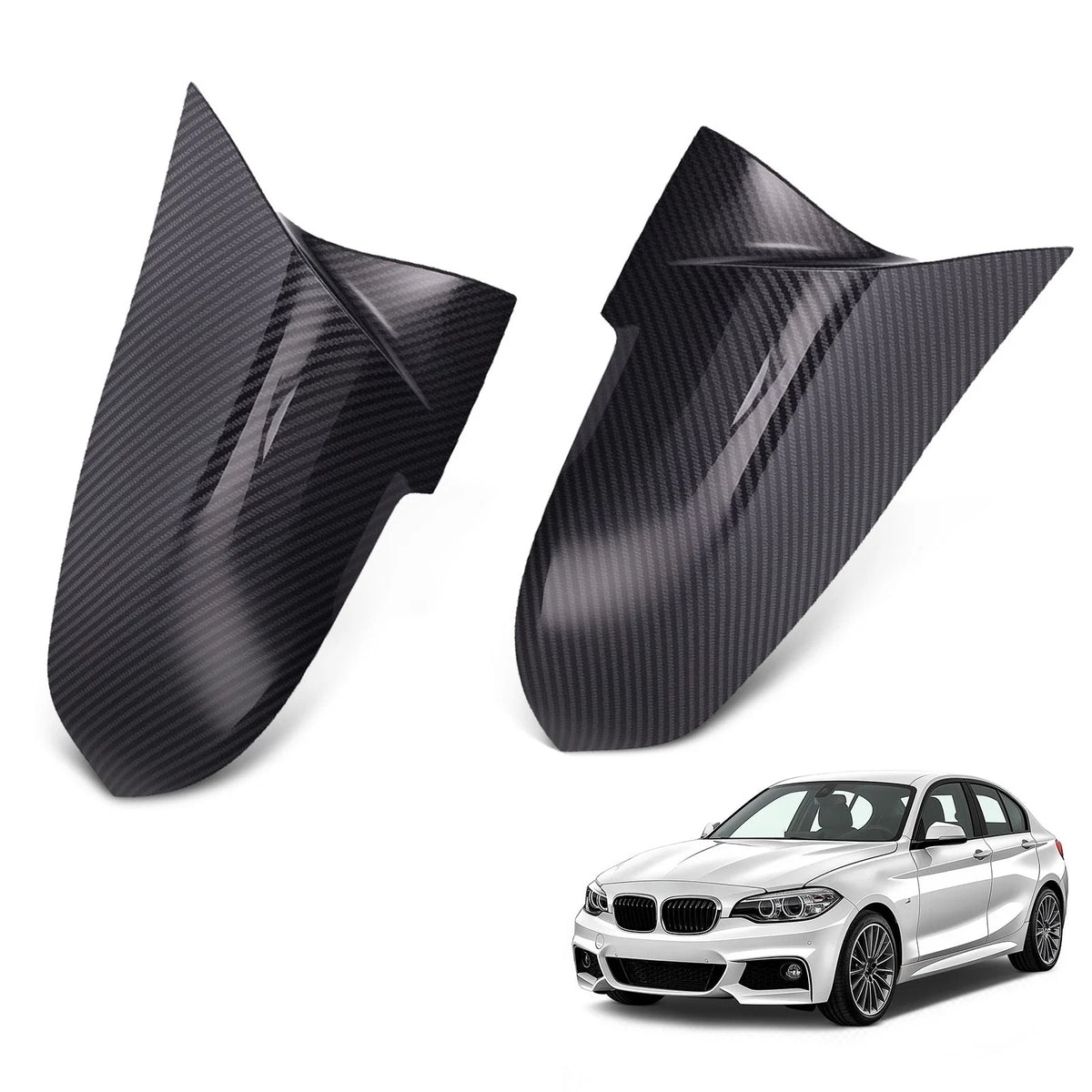 Mirror Cap Pair for BMW 1 2 3 4 Series F20 F30 (2011–2020) 51167292745 Carbon Black