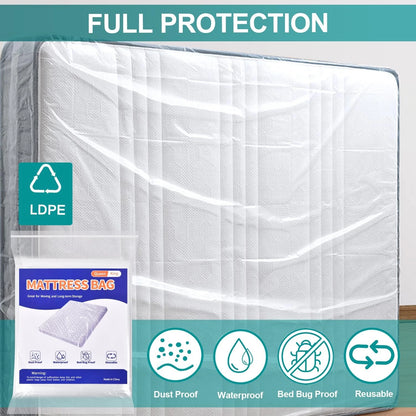 Heavy Duty Waterproof Mattress Bag for Queen King (78x14x100)