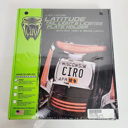 Ciro Taillight/License Plate Holder for Harley (Chrome, Smoke Lens) 40353