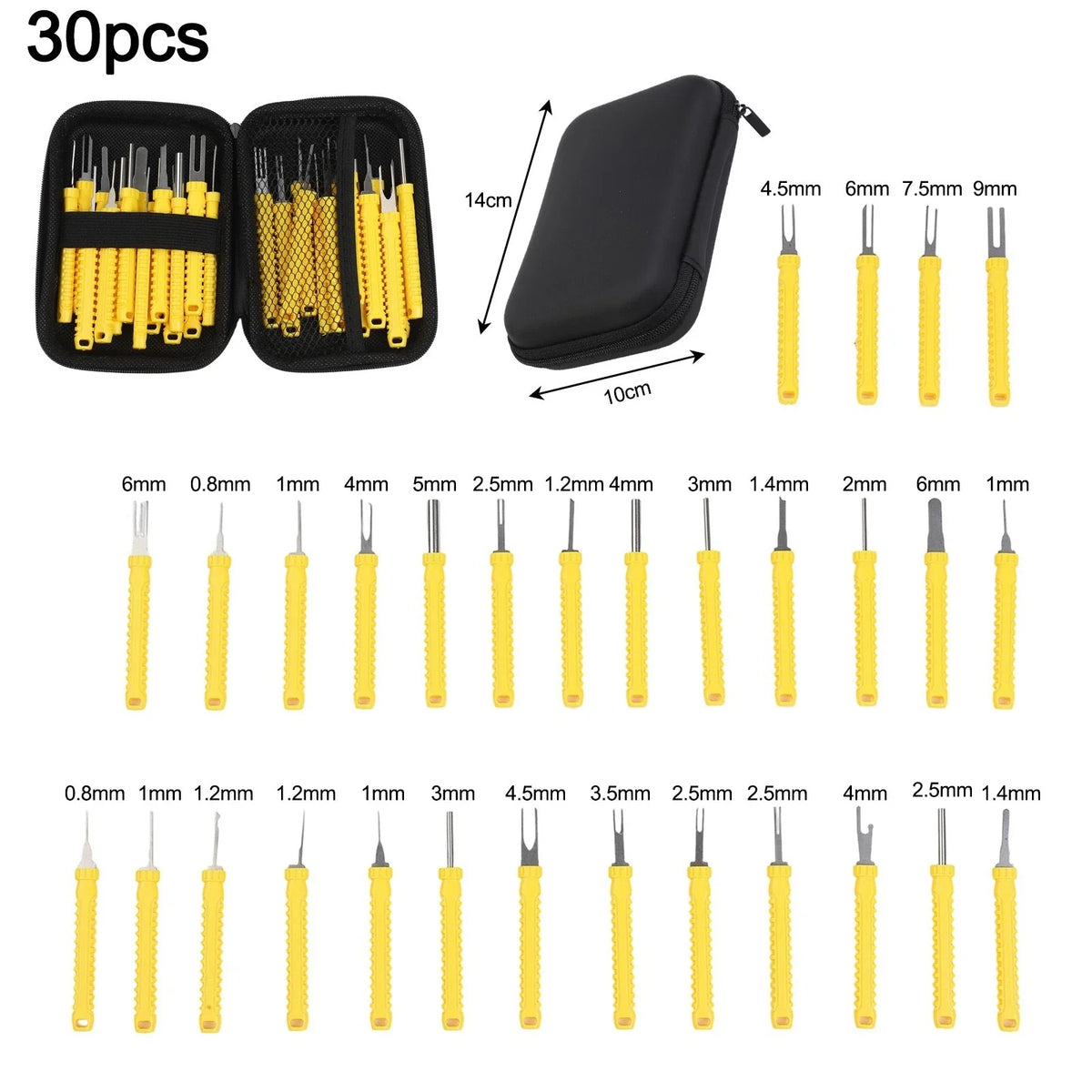 30-Piece Terminal Removal Tool Set for Automotive Electrical Connector Repair