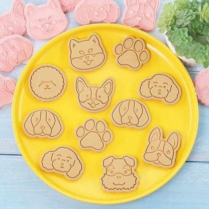8pc Dog Themed Biscuit Cutters Set for Baking Tool Kit