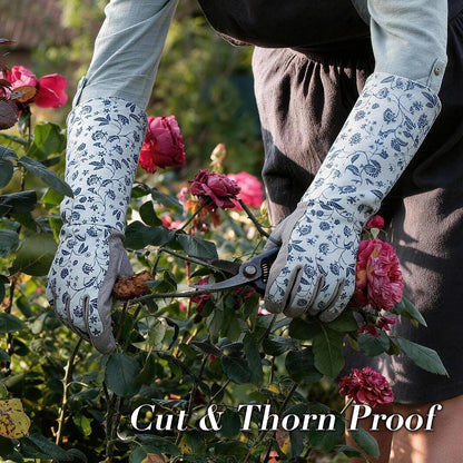 Gardening Gloves for Women - Long Sleeve Protective Yard Gloves