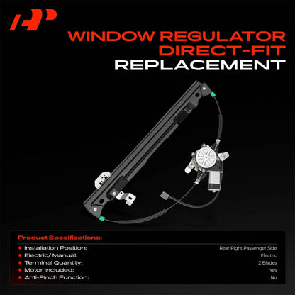 Rear Side Window Regulator with Motor for Ford Explorer Mountaineer (2002–2010) - 3L2Z 7827008-BA, 4L2Z 7827000-BA, 6L2Z 7827000-AA