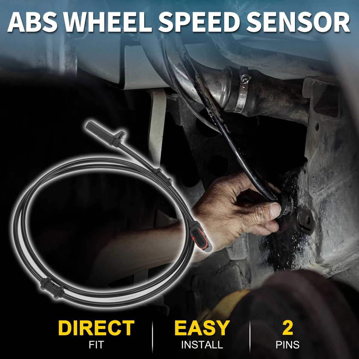 2pcs Rear Side ABS Wheel Speed Sensor for Mercedes-Benz C230 (2001–2007) No.A2035401317