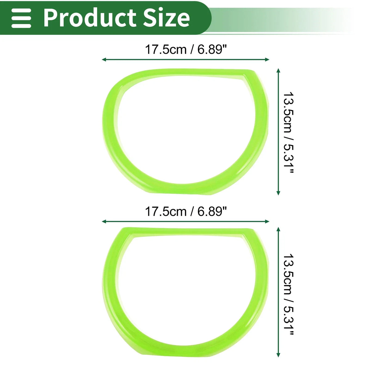 Set of 4 Headlight Trim Bezels for Dodge Challenger (2015–2024) ABS Light Green