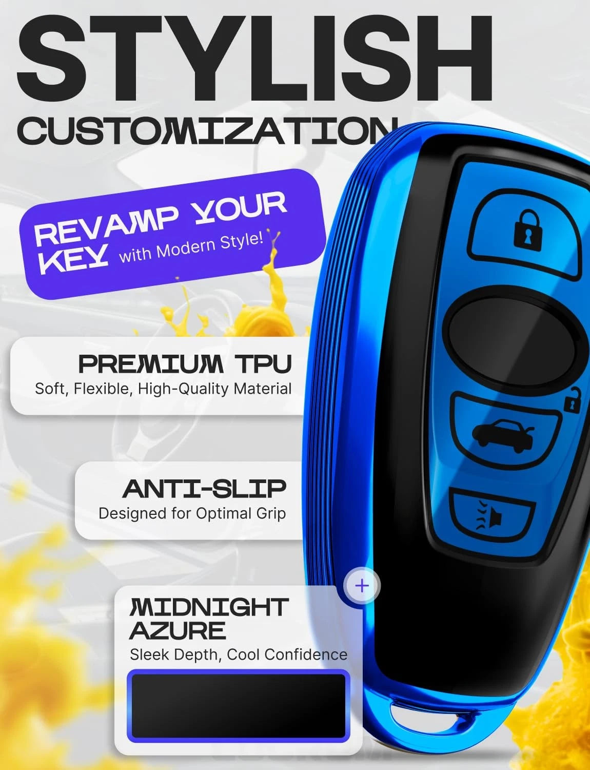 TPU Key Fob Cover for Subaru Outback, Crosstrek, Forester (2010–2023)