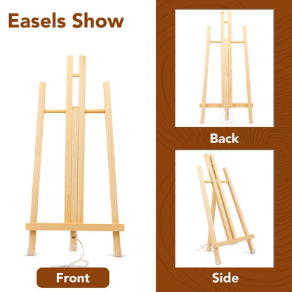 3 Pack 15 Inch Wood Easels for Painting (No Part Numbers)