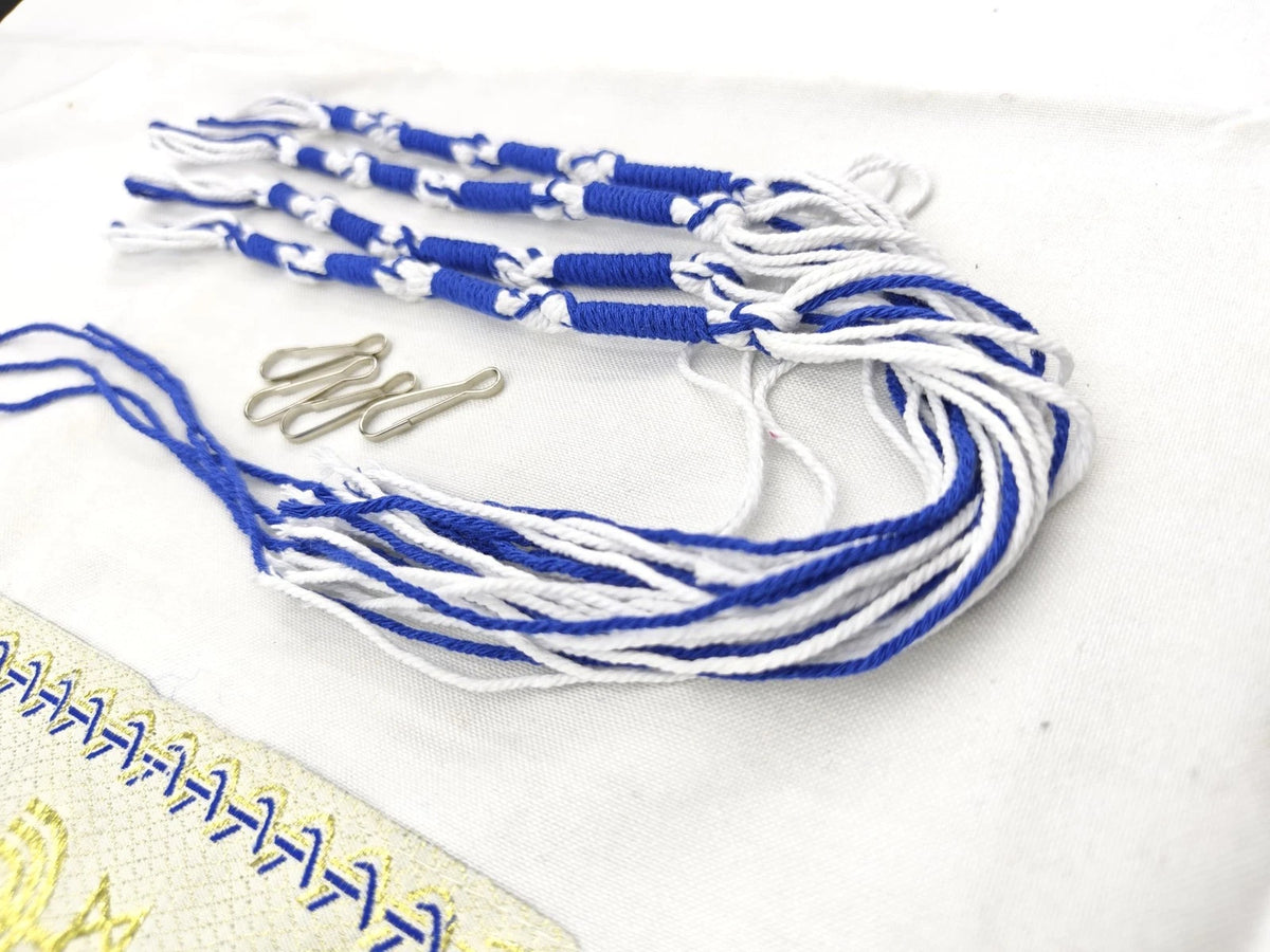 Set of 4 Tzitzits for Pants/Jeans Royal Blue