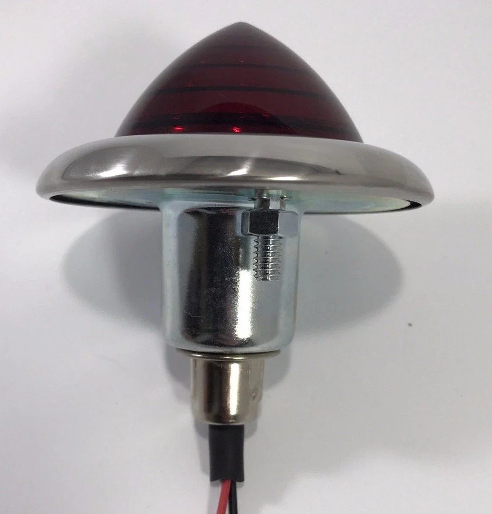 Universal LED Tail Light Stainless Bezel Beehive Glass for Baby Bullet Set 4