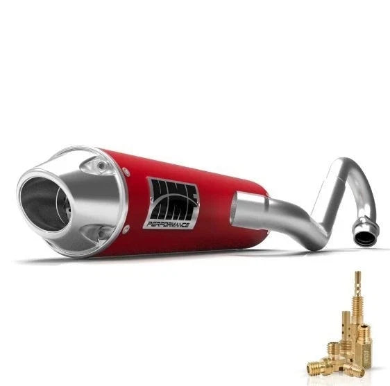 HMF Performance Full Exhaust Red w/ Brush Euro Cap + Jet Kit for TRX450R (2006)