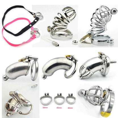 Chastity Device Restraint Cage Ring Tube Lock Belt for Men