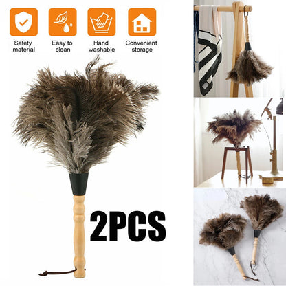 2X 13-Inch Ostrich Feather Duster for Cleaning Tool