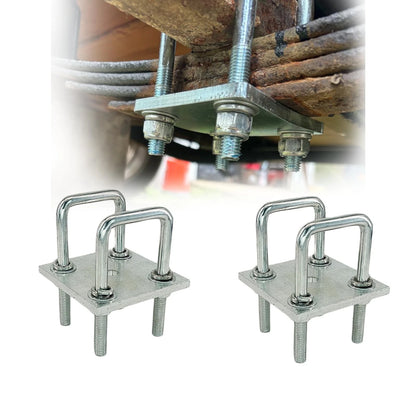 2X Square U-Bolt Kit for Boat Trailer Axle Leaf (1/2 in M12)