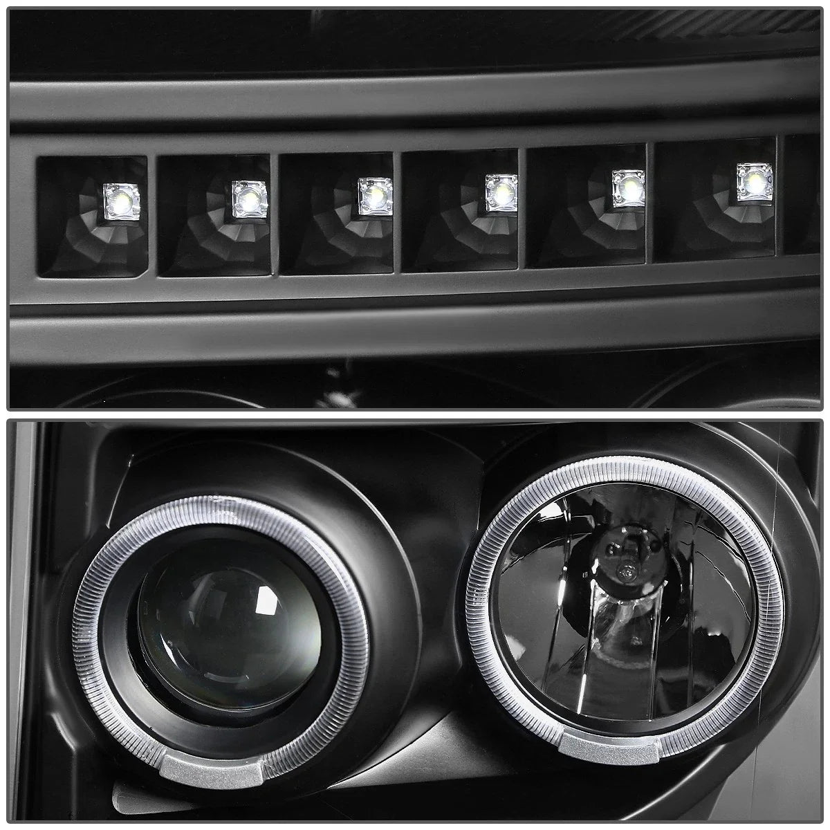 Dual Halo Projector LED DRL Headlight & Fog Light Set for Ford Super Duty (2011–2016)