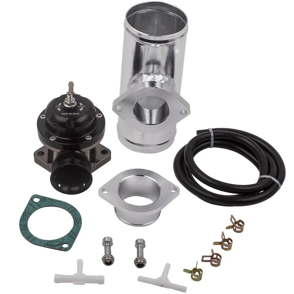 RS Blow Off Valve with 2.5" Aluminum Flange Pipe Adapter Kit for Universal