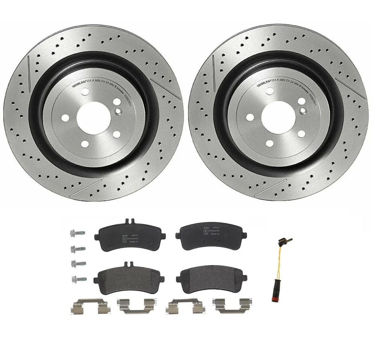 Brembo Rear Brake Kit Rotors Low-Met Pads for MB C190 R190 Maybach (B06 U69 U70)