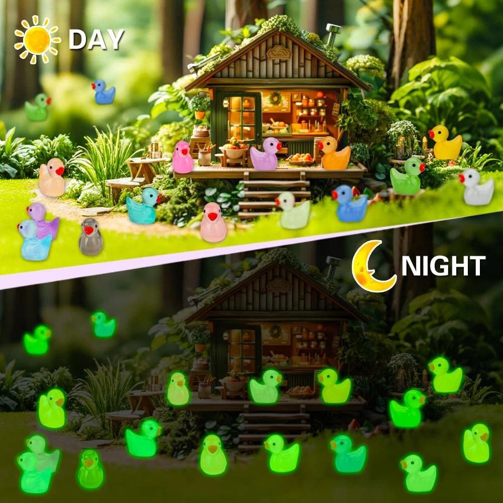 250 Pcs Mini Resin Ducks for Glow in The Dark Decor (0.59 inches)