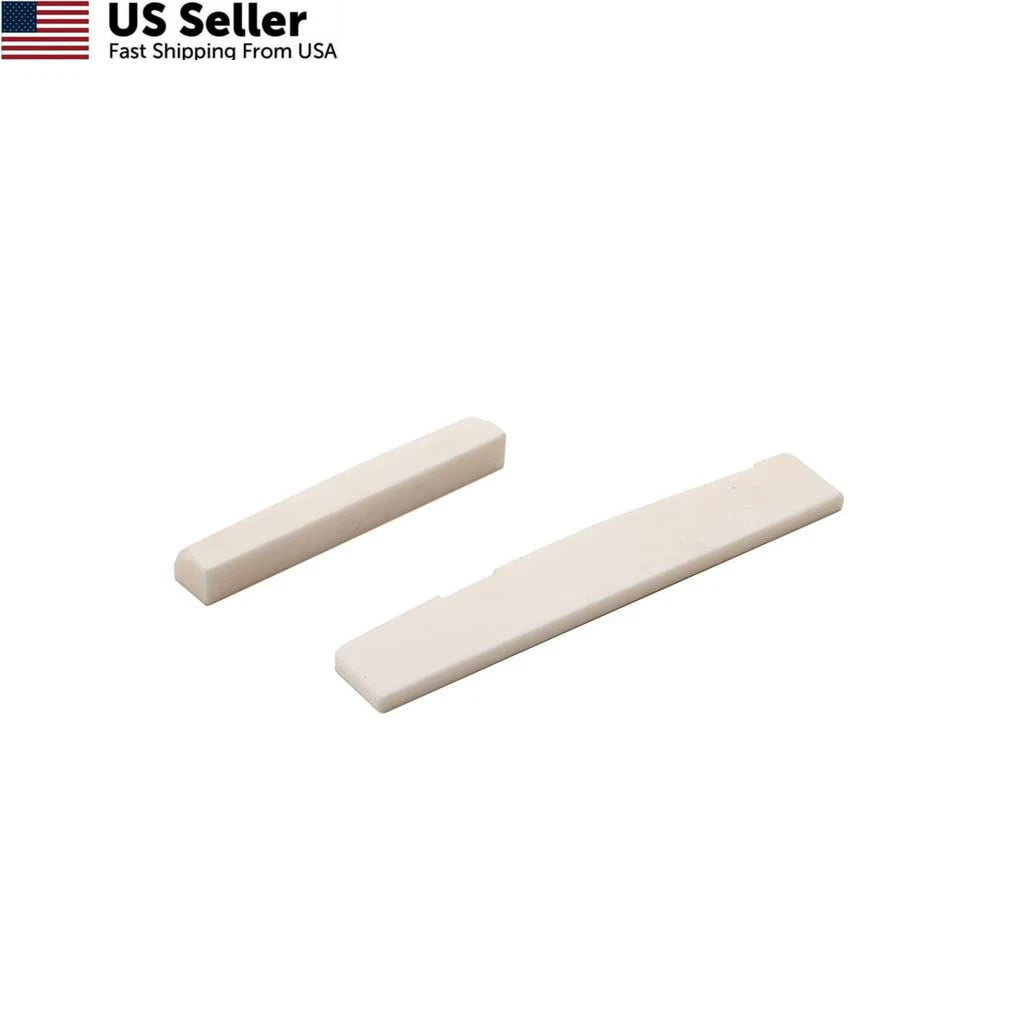 Guitar Bone Bridge Saddle and Nut Replacement for White