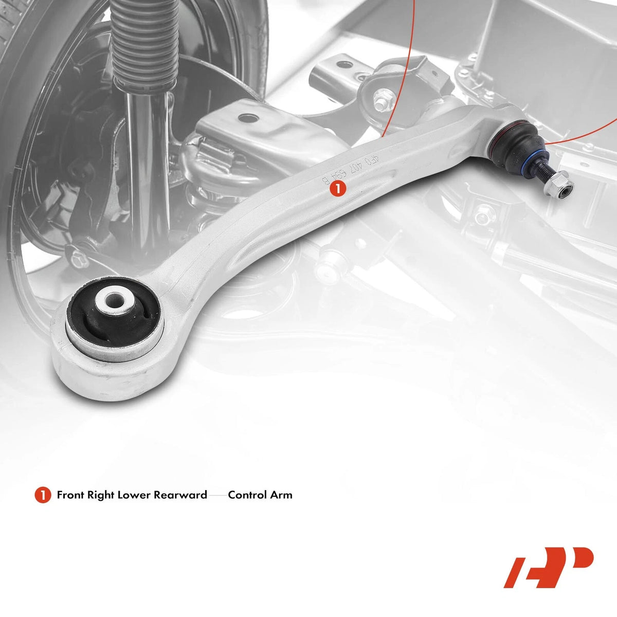 Front Right Lower Rearward Control Arm w/ Ball Joint for Audi A6 S6 (2005–2011) - 4F0407694, 4F0407694B, 4F0407694C, 4F0407694G, 4F0407694H, 520-984