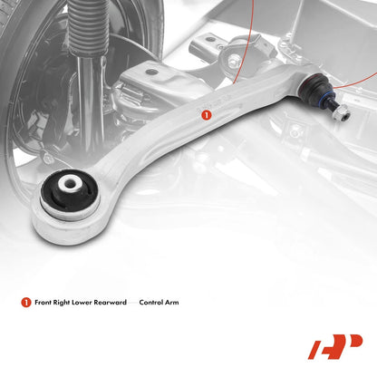 Front Right Lower Rearward Control Arm w/ Ball Joint for Audi A6 S6 (2005–2011) - 4F0407694, 4F0407694B, 4F0407694C, 4F0407694G, 4F0407694H, 520-984