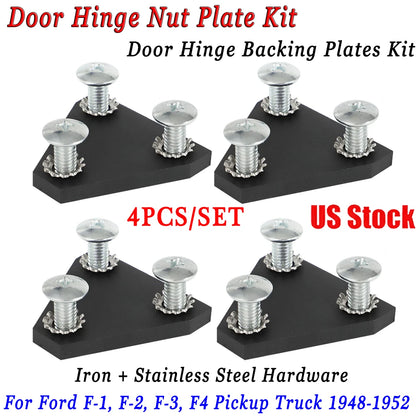 Door Hinge Nut Plate Backing Plates Kit for Ford F-1 F-2 F-3 F-4 (1948–1952)