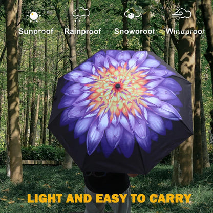 Windproof Compact Travel Umbrella for Water Lily (42 Inch)