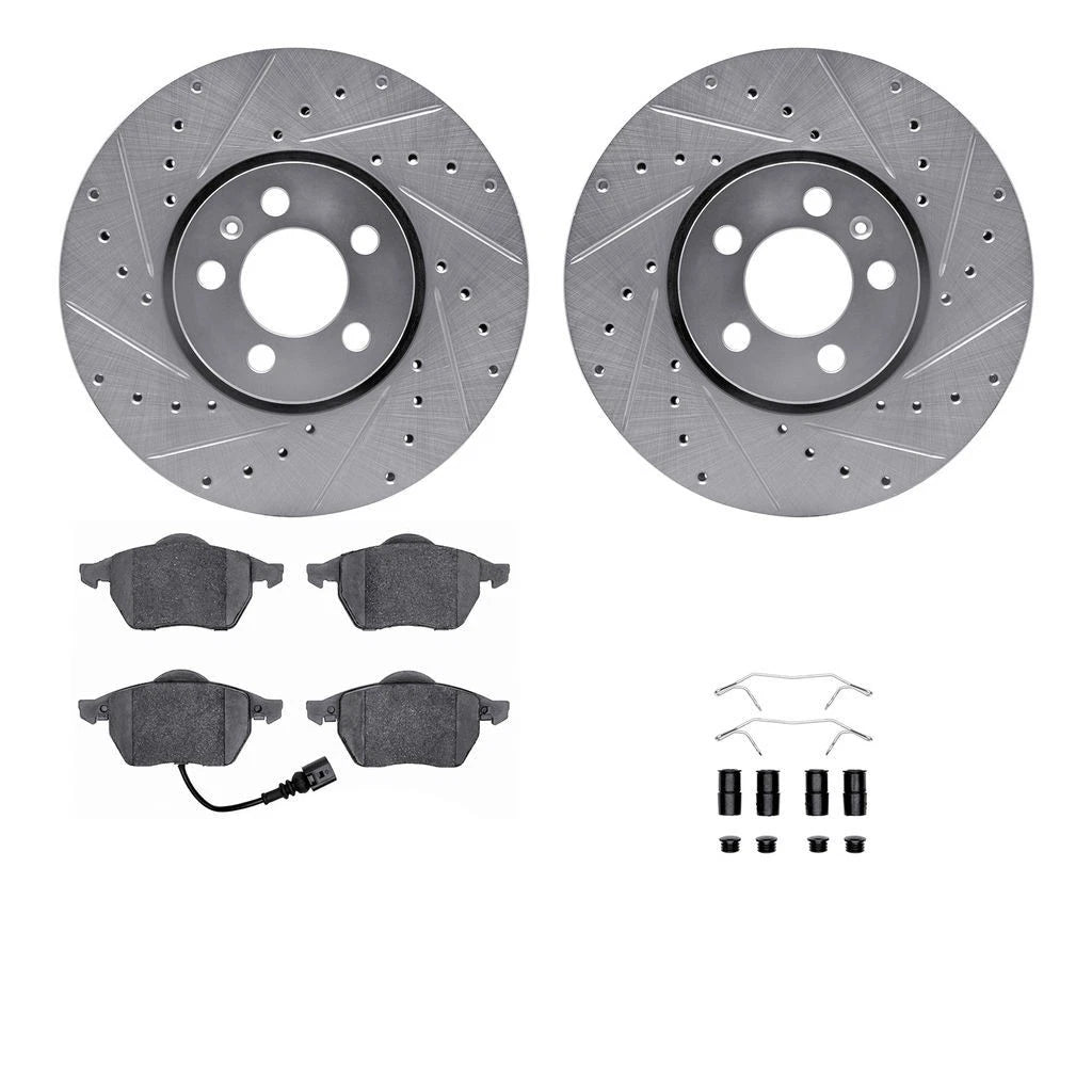 Rotor Set for Volkswagen Beetle (1999–2010) | Drilled and Slotted | ALX-PAU-DF-7612-74024-CLA1