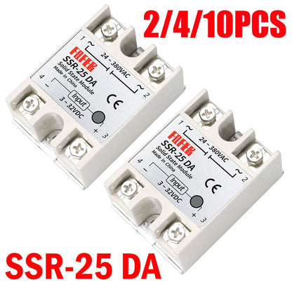 2X SSR-25DA Solid State Relay Module 25A DC 3V-32V to AC 24V-380V