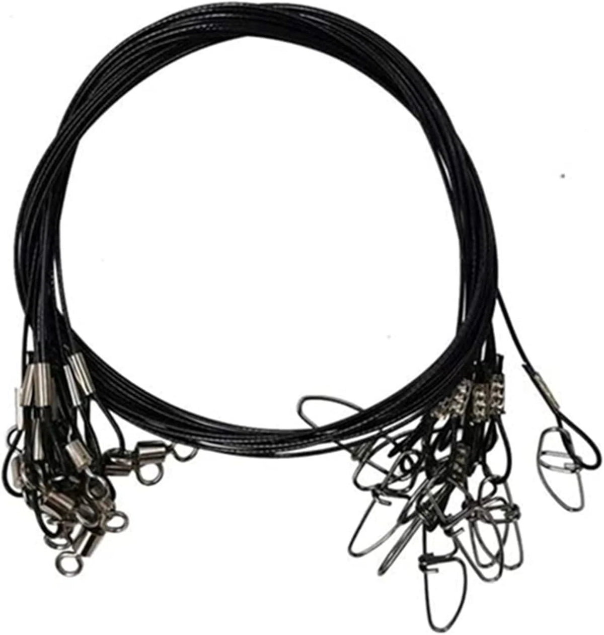 10pcs Fishing Leaders for Salt & Freshwater (150LB Black Stainless Steel)