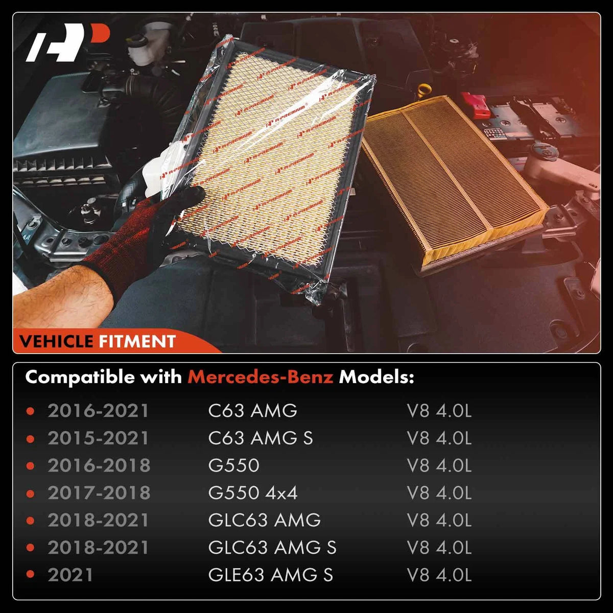 Engine Air Filter for Mercedes-Benz C63 AMG, GLE63 AMG S (2016–2021)