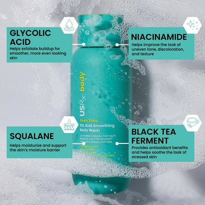 Even Tone 5% AHA Smoothing Body Wash for Urban Skin Rx (Pack of 1)