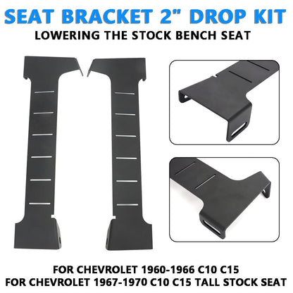 2" Drop Kit Lowering Seat Brackets for Chevrolet C10 C15 (1960–1970)
