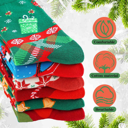 4 Pairs Christmas Socks for Women (5-8)