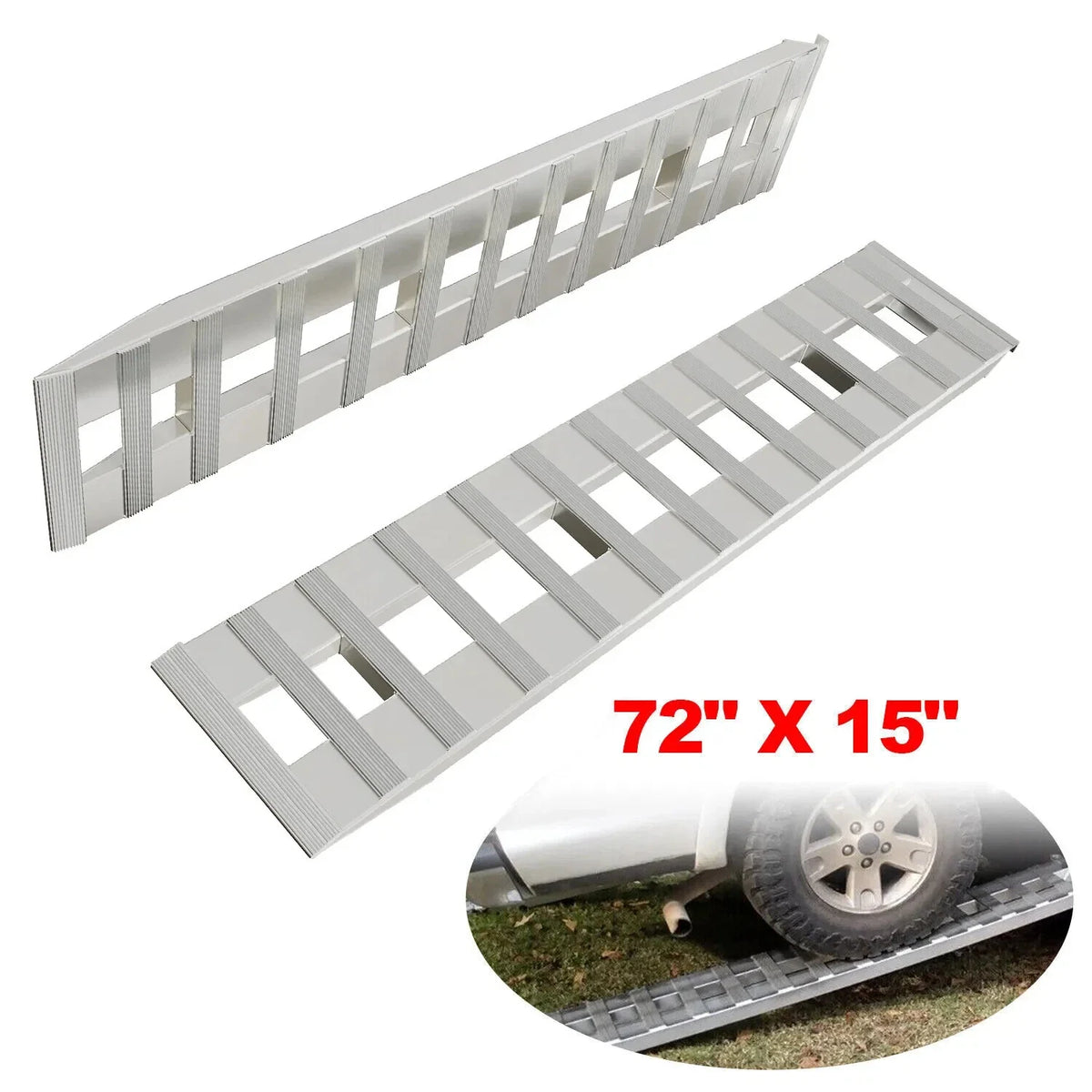 72" Aluminum Trailer Ramps for Truck Car Auto (6500 lbs Capacity)
